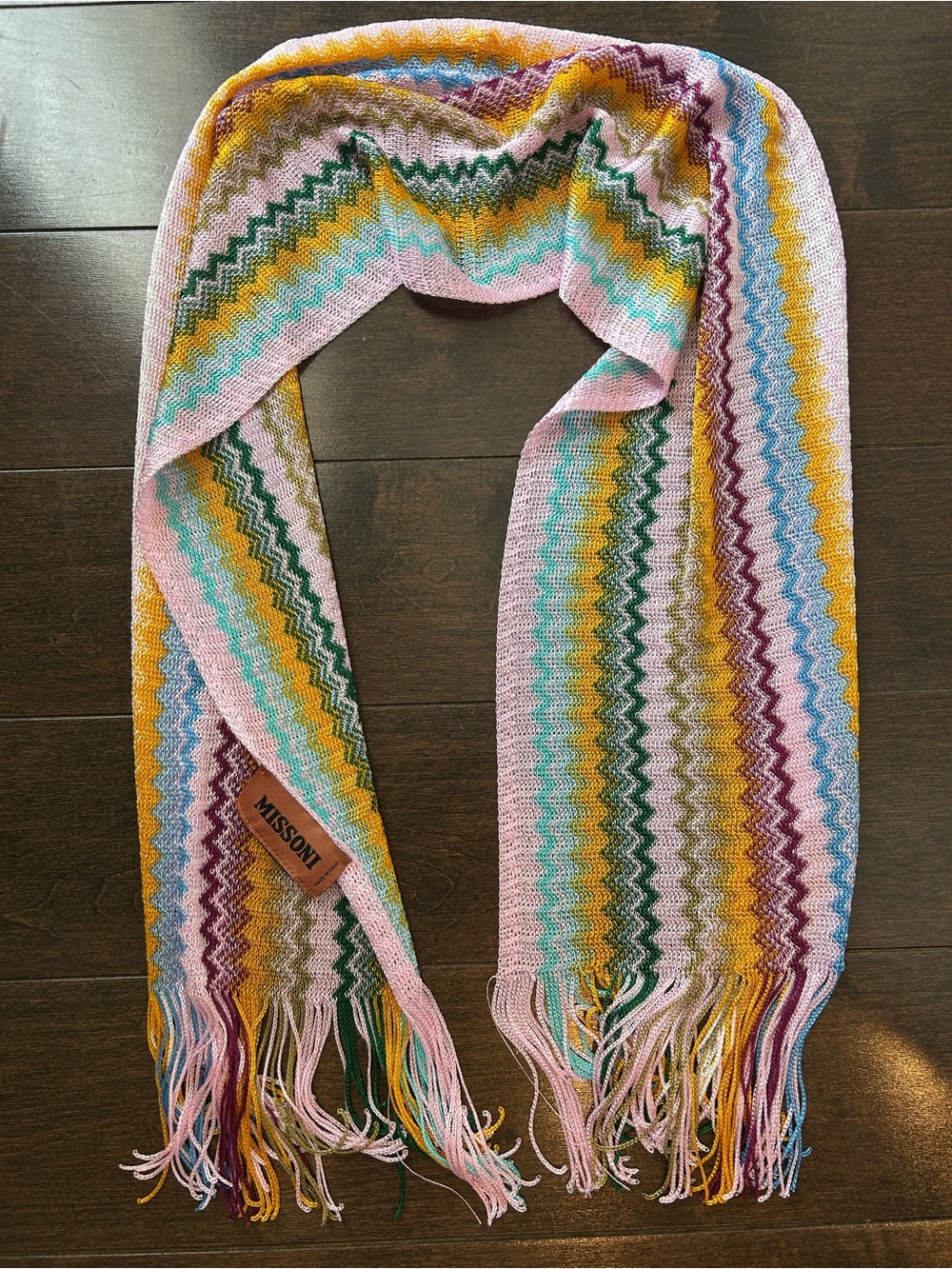 Missoni Multicolor Chevron Knit Scarf - NWOT - Picture 2 of 5